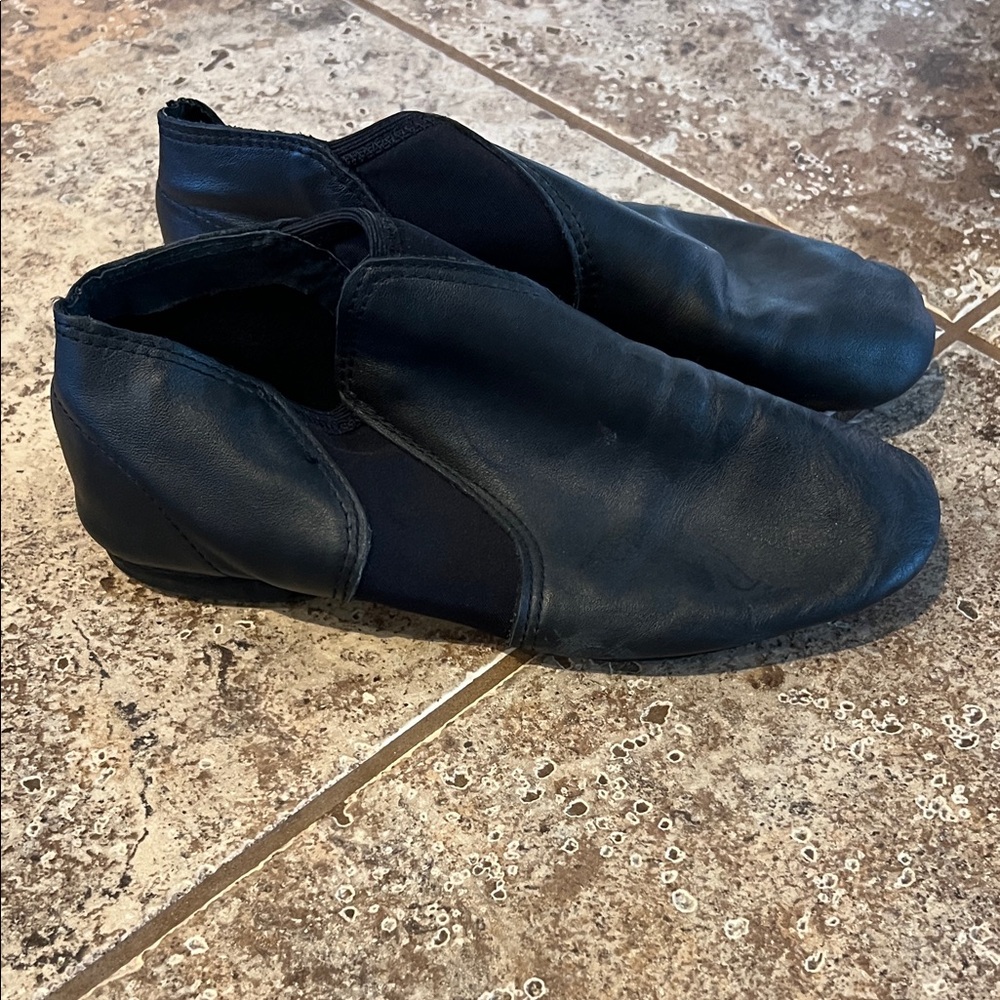 Black Leather Jazz Dance Shoes